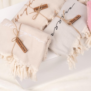 Handdoek bruidsmeisje, gepersonaliseerde vrijgezellenfeesthanddoek, 100% Turks katoen