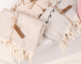 Bridesmaid Towel, Personalized Beach Bachelorette Towel, 100 % Turkish Cotton