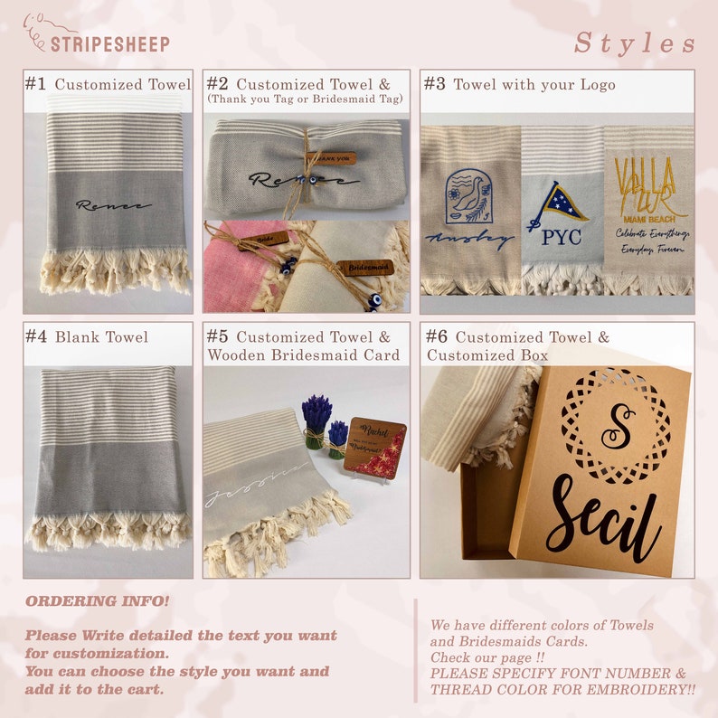 Turkish Beach Towel Personalized Custom Bridesmaid Gift Etsy