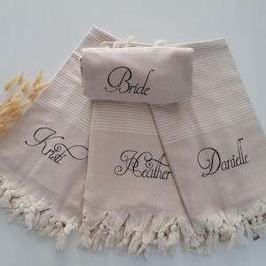 Turkish beach towel , Personalized custom bridesmaid gift image 9