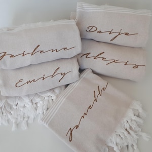 Turkish beach towel , Personalized custom bridesmaid gift image 1