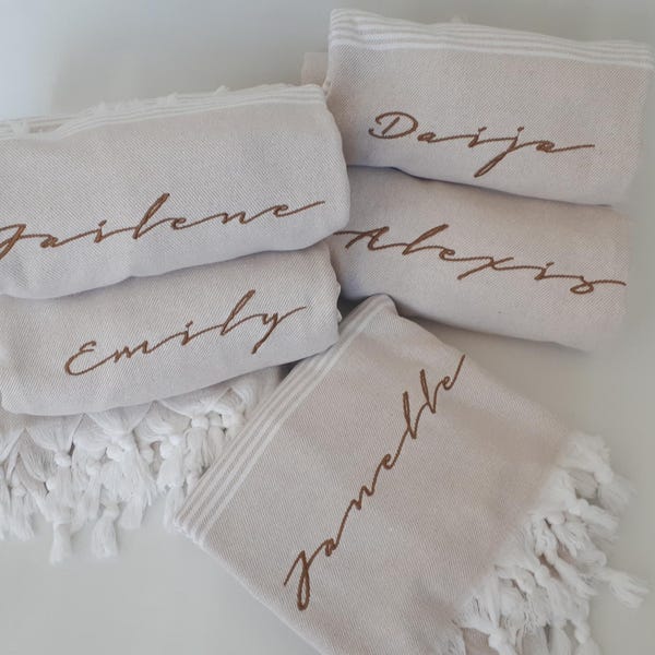Turkish beach towel , Personalized custom bridesmaid gift