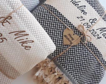Couverture cadeau de mariage - Grand cadeau d'anniversaire en coton