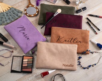 Custom Makeup Bag , Bridesmaid Cosmetic Bag , Personalized  Toiletry Bag for Her , Bachelorette Gift, Wedding Gift