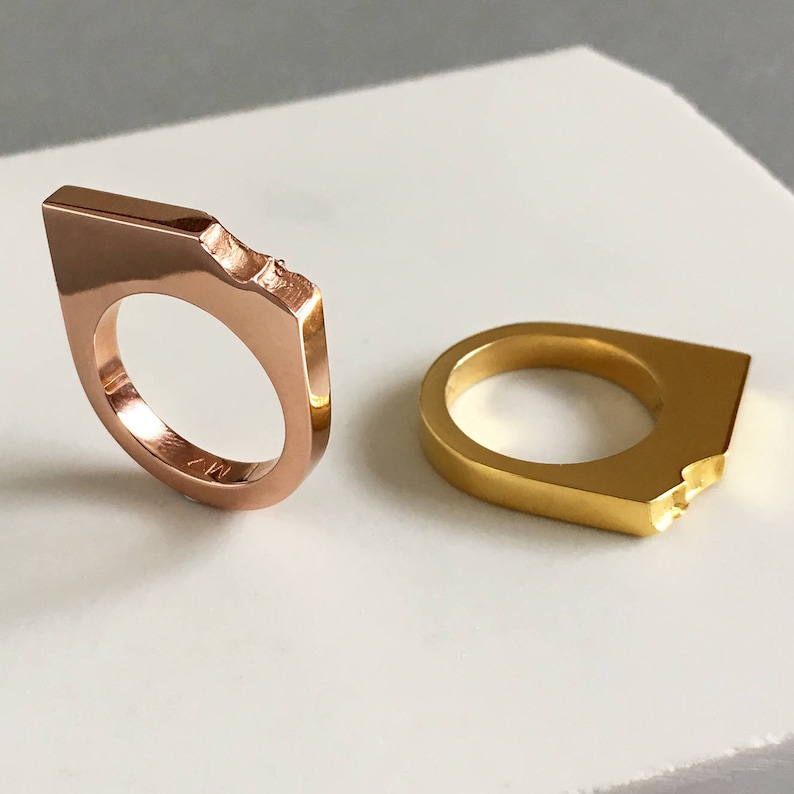 Minimal gold ring Best friend rings Thin rose gold ring Wife gift idea image 1