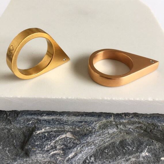 Minimal gold ring Thin rose gold ring Feminist jewelry Simple rose gold ring Wife gift idea Feminist gift