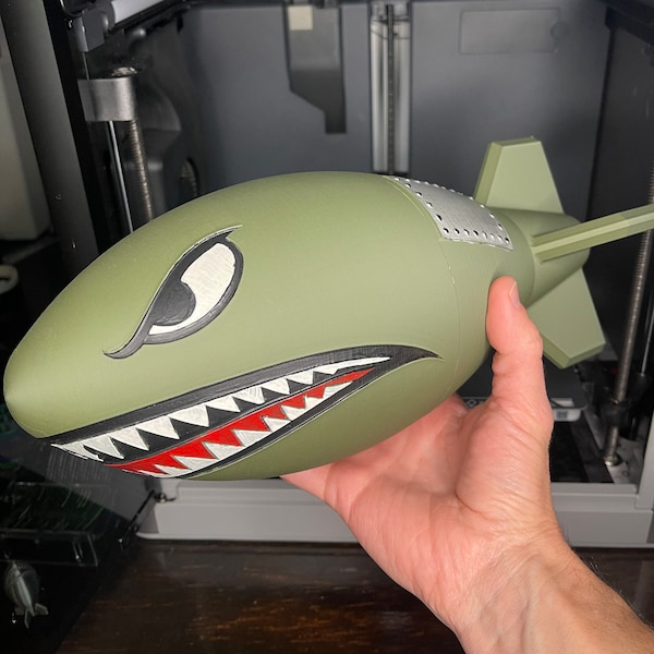 STL Digital File Only *** Flying Tiger Bomb Design_Prop or Secret Stash Spot + EDC Secret Stash KEYCHAIN Model for 3D Printer