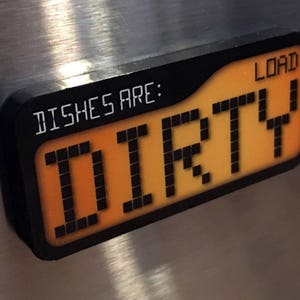 Reversible Double Sided Clean Dirty Dishwasher Magnet Flip Sign Super Strong Durable, Waterproof Dishwasher Magnet image 4