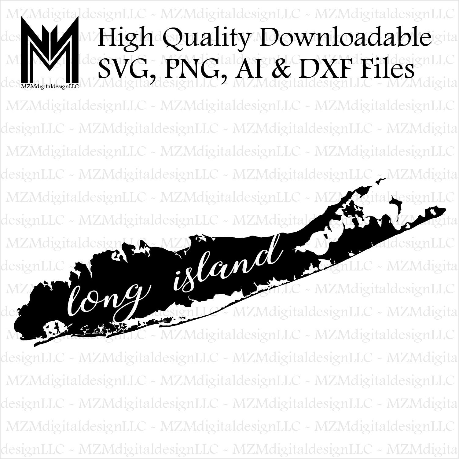 Long Island New York svg png ai and dxf Files For Etsy