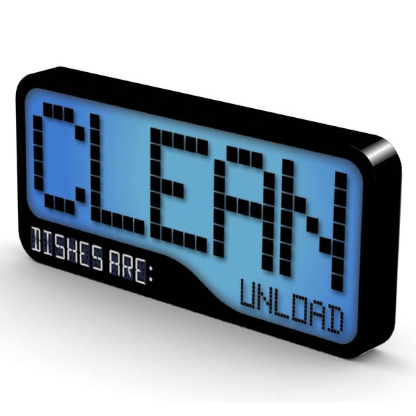 Reversible Double Sided Clean Dirty Dishwasher Magnet -Flip Sign - Super Strong Durable, Waterproof Dishwasher Magnet