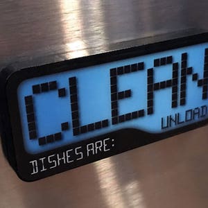 Reversible Double Sided Clean Dirty Dishwasher Magnet Flip Sign Super Strong Durable, Waterproof Dishwasher Magnet image 3