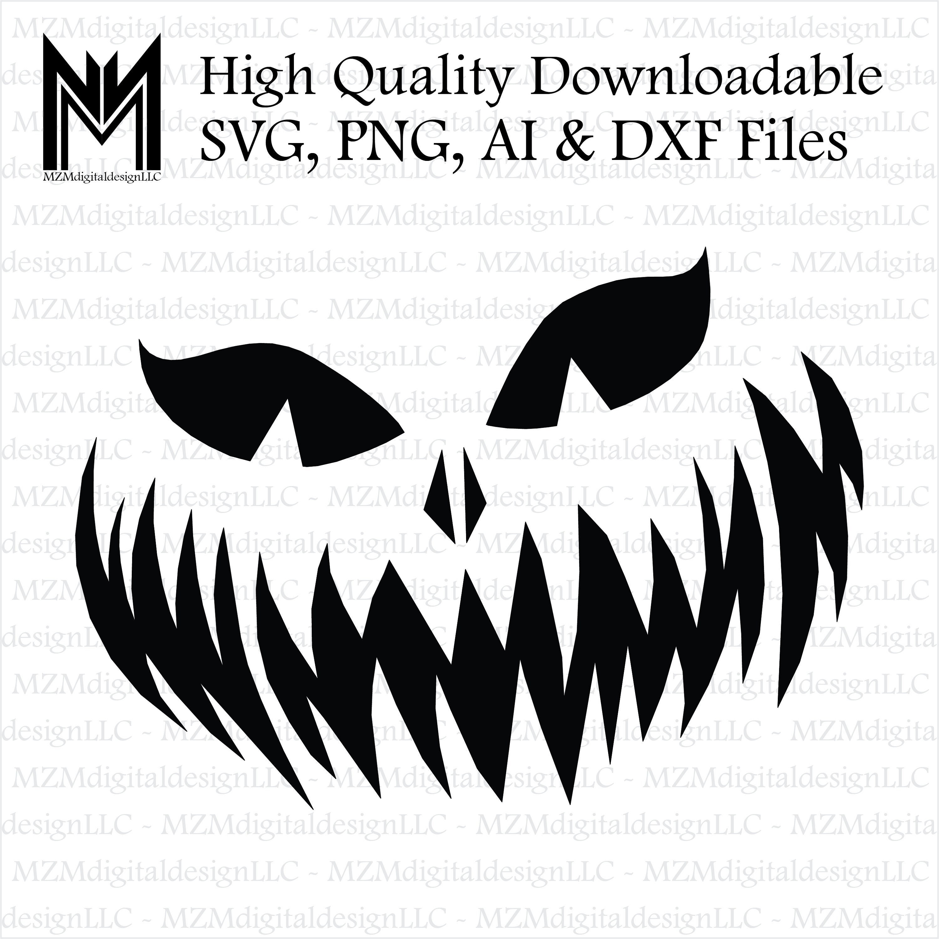 Scary Creepy Pumpkin Face Svg Png Ai and Dxf Files for -  Norway