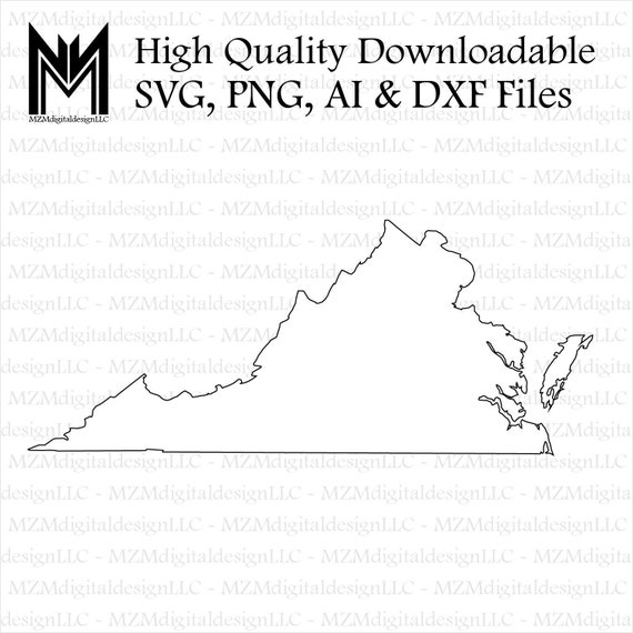 Virginia Svg Png Ai And Dxf Files For Commercial Personal Etsy