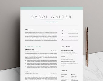 5 page Resume Template and Cover Letter + References Template for Word | DIY Printable | The "Upgrade" | Professional and Clean Design
