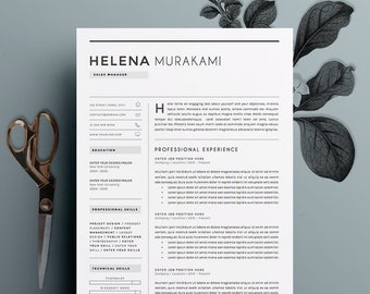 Resume Template 4 pages | CV Template + Cover Letter for MS Word | Instant Digital Download | The "Simplifier"