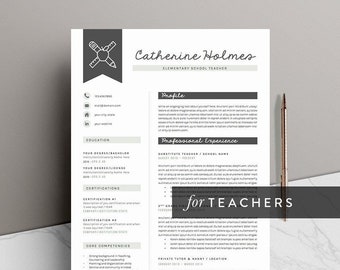 Teacher Resume Template for Word ( 5 Pages ) + Icon Pack | Teacher CV Template | INSTANT DOWNLOAD | The "Educator"