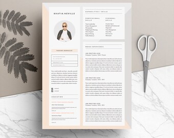 resume template and cover letter template for word diy etsy