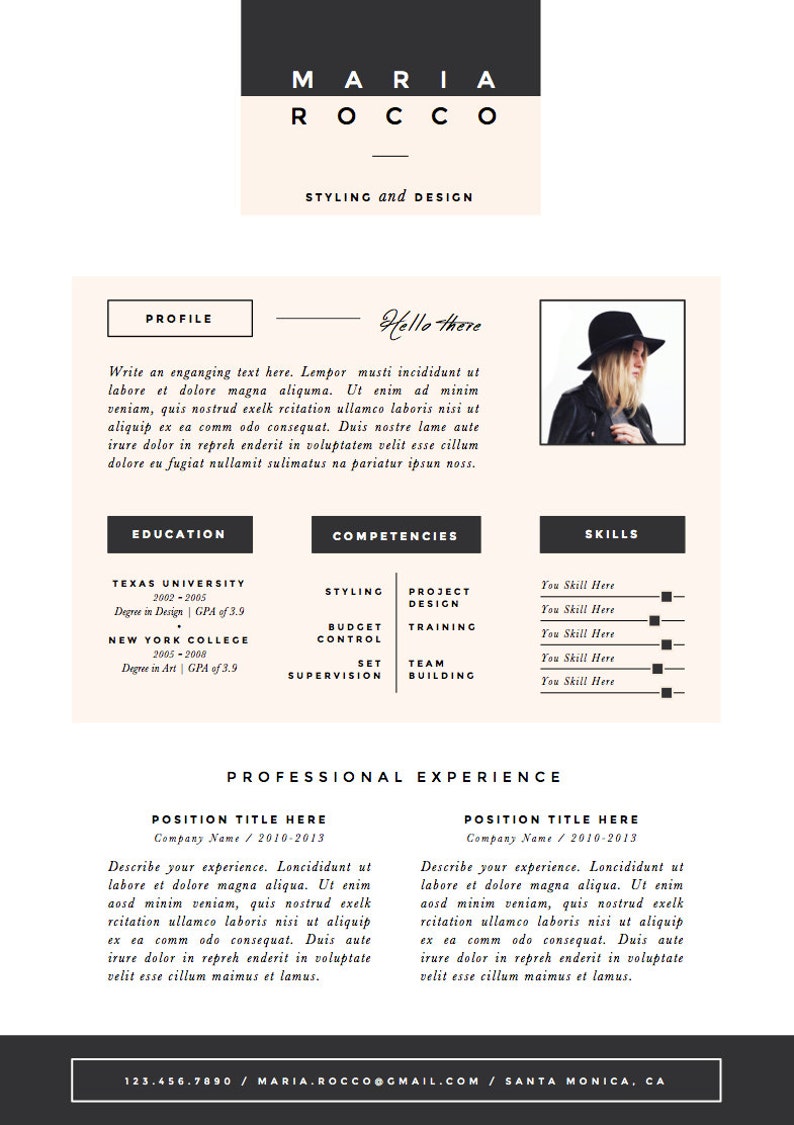 3pk Cv / CV Template Lettre de couverture pour MS Word  Etsy