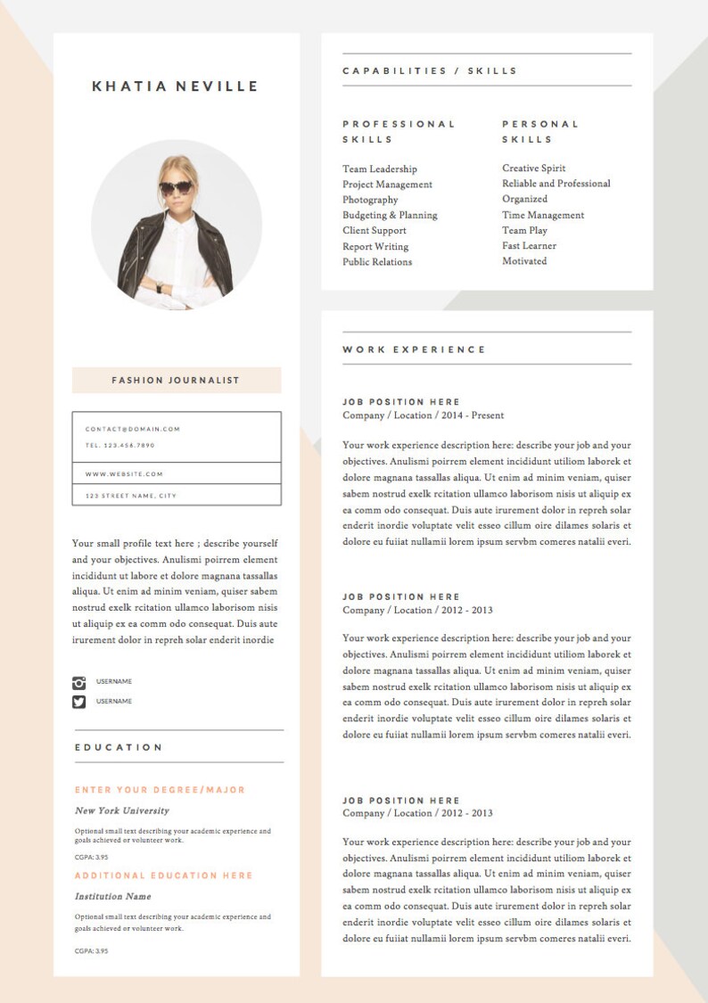 5 Page Resume Template And Cover Letter References Template For Word Diy Printable Modern Muse Professional And Creative Design Design Templates Stationery Lifepharmafze Com