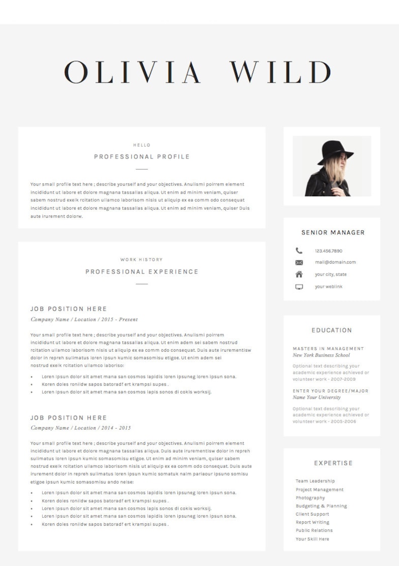 References for MS Word Resume Template 5 pages CV Template Instant Digital Download The Ultra Chic Cover Letter