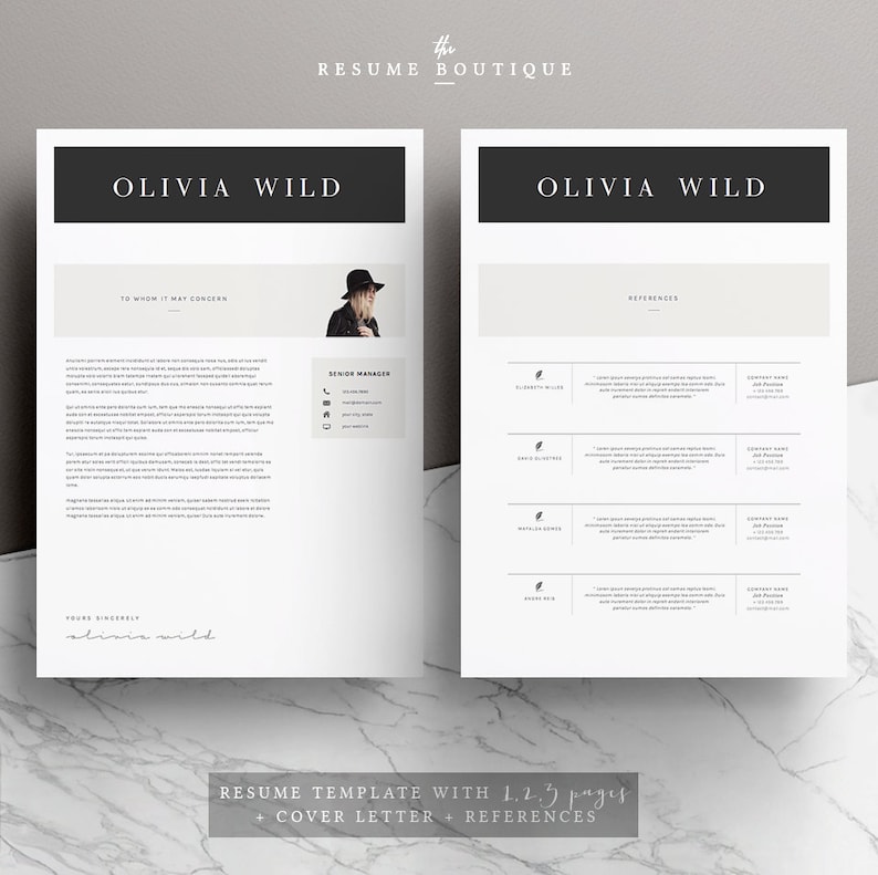 References for MS Word Resume Template 5 pages CV Template Instant Digital Download The Ultra Chic Cover Letter