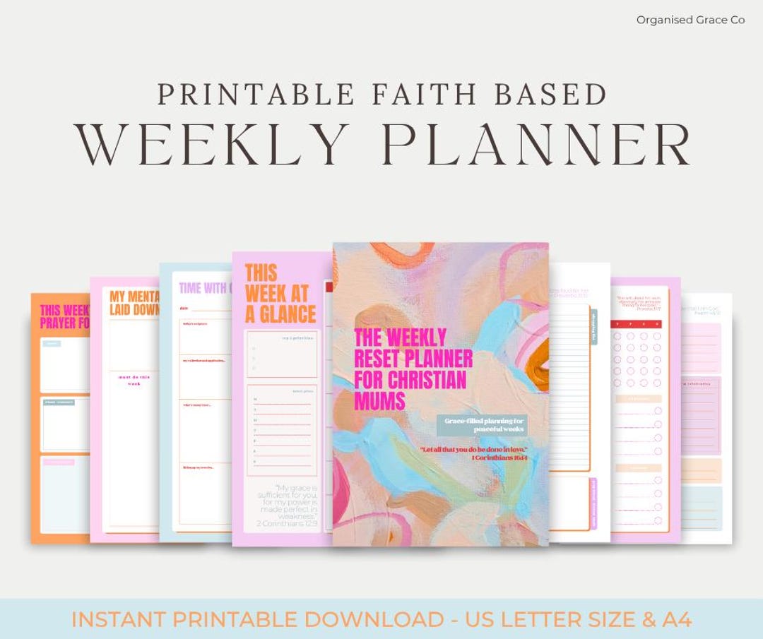 Christian Weekly Planner for Moms: Faith-based Organizer (PDF Printable ...