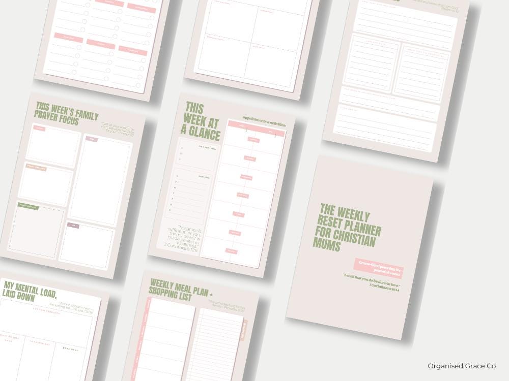 Weekly Scriptre Christian Weekly Planner Printable: Scripture-based Organizer (2-style ...