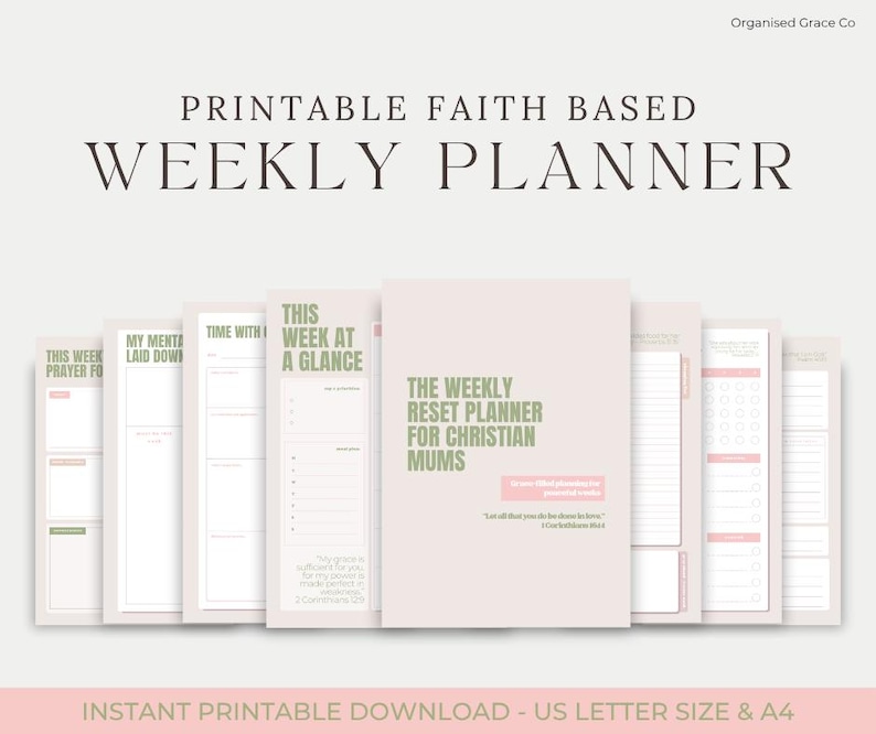Christian Mum Weekly Planner: Faith-based PDF Printable - Etsy