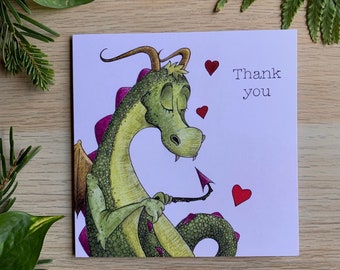Cute Dragon Thank You Card