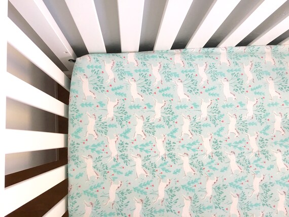 Unicorn Flannel Baby Crib Sheets Baby Nursery Bedding Girls Etsy