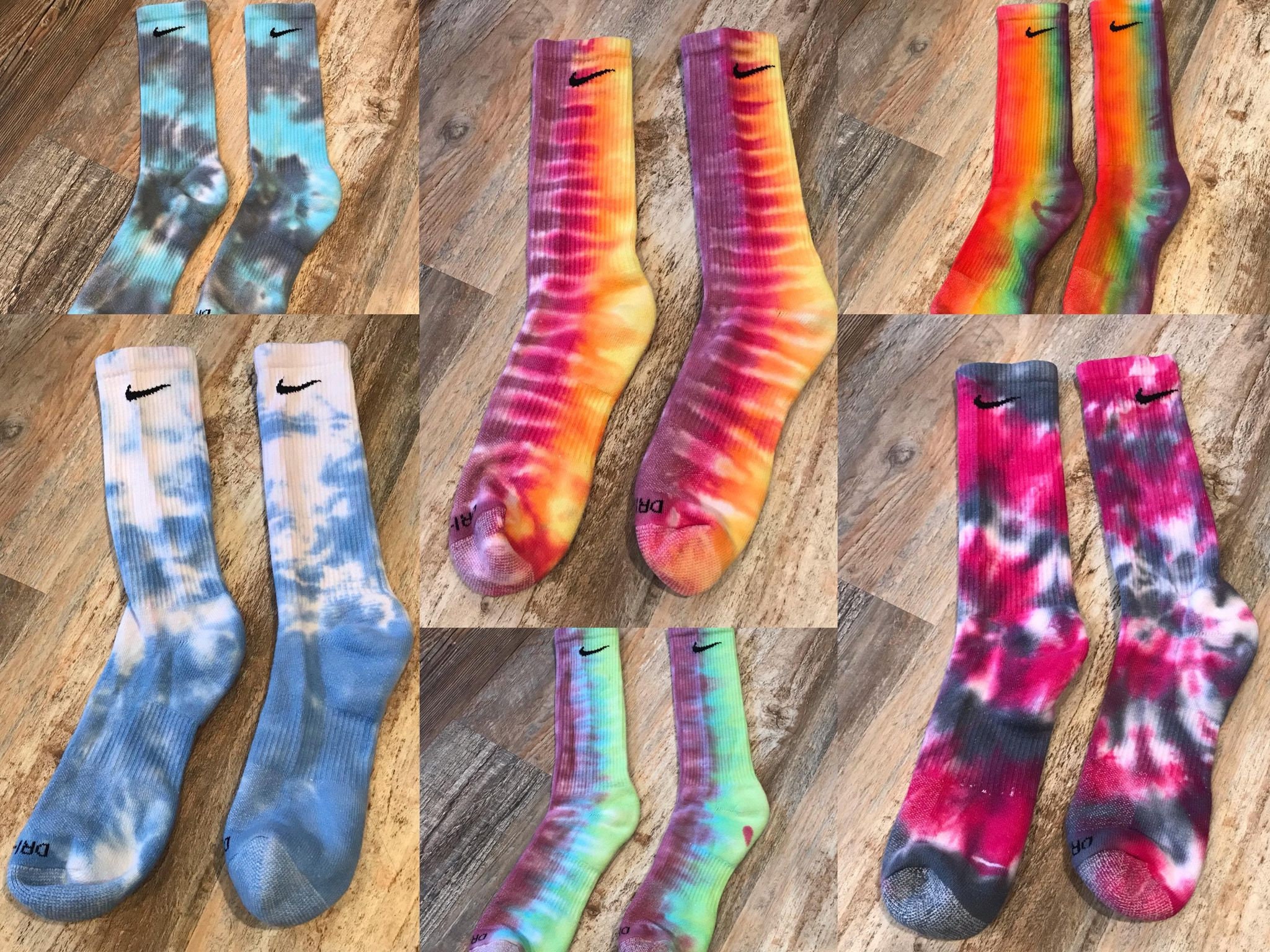 Tie Dye Nike Socks US Adult Men Large Etsy