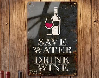 Funny Kitchen Bar Metal Sign Retro Man Cave Pub Wall Decor Wine Lover Gift