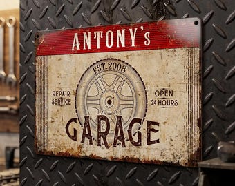 Personalized Metal Sign Custom Garage Workshop Plaque Driveway Outdoor Decor Dad Husband Gift
