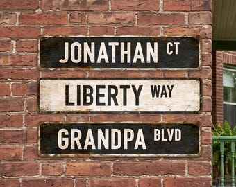 Personalized Metal Sign Custom Street Name Plaque Outdoor Road Decor Housewarming Wedding Gift