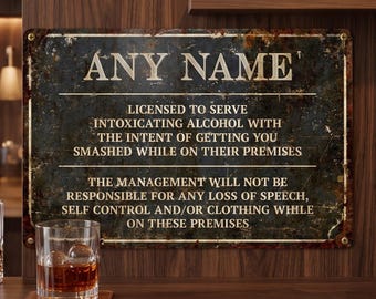 Personalized Metal Sign Custom Bar Lounge Plaque Man Cave Pub Decor Housewarming Wedding Gift