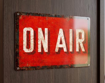 Retro ON AIR Metal Sign for Media Studio Plaque Wall Decor Content Creator Gifts