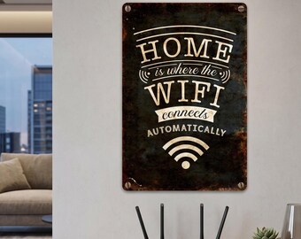 Funny Guest Wi-Fi Metal Sign Aluminum Cozy Home Wall Decor Gift