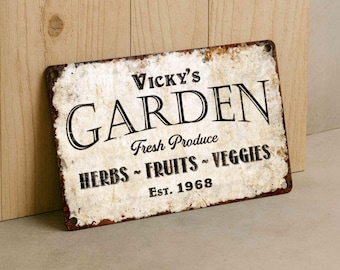 Personalized Garden Sign – Custom Rustic Metal Wall Decor for Yard, Patio or Outdoor Space