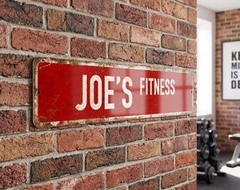 Personalized Home Gym Metal Sign, Custom Outdoor Retro Aluminum Fitness Decor Gift