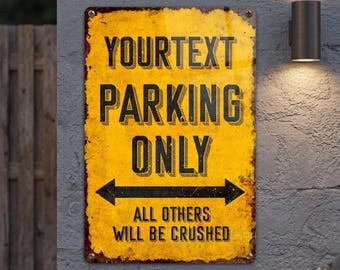 Personalized Metal Sign Custom Parking Reserved Plaque Garage Driveway Decor Gift for Dad Husband