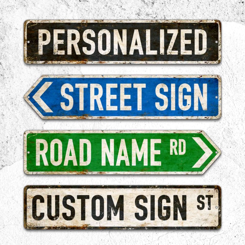 Rustic Personalized Street Sign,Custom Street Sign,Directional Street Signs,Left Arrow,Right Arrow,Metal Sign