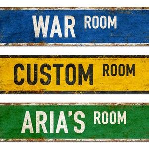 Room Custom Street Sign Vintage Design Personalized Road Name