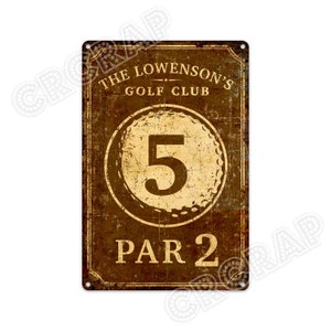 Custom Golf Metallschild - Personalisierte rustikale Putting Green Plakette für Hinterhof- oder Spielzimmerdekor
