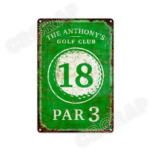 Custom Golf Club Aluminum Sign: Personalized Hole & Par Number