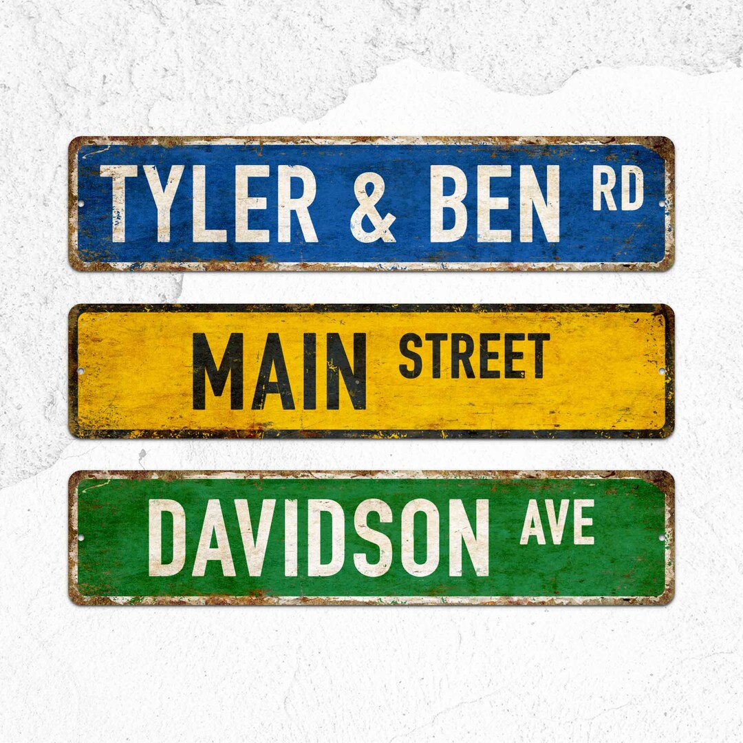 Custom Metal Street Sign – Personalized Vintage Road Name Plaque for ...
