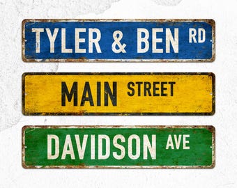 Custom Metal Street Sign: Personalized Home Decor, Office Sign