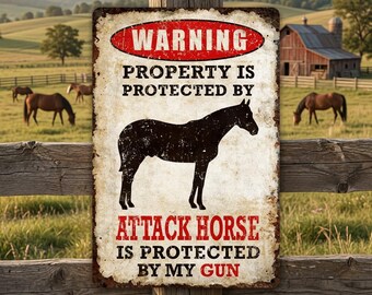 Retro Horse Farm Metal Sign Outdoor Fence Aluminum Stable Door Decor Gift