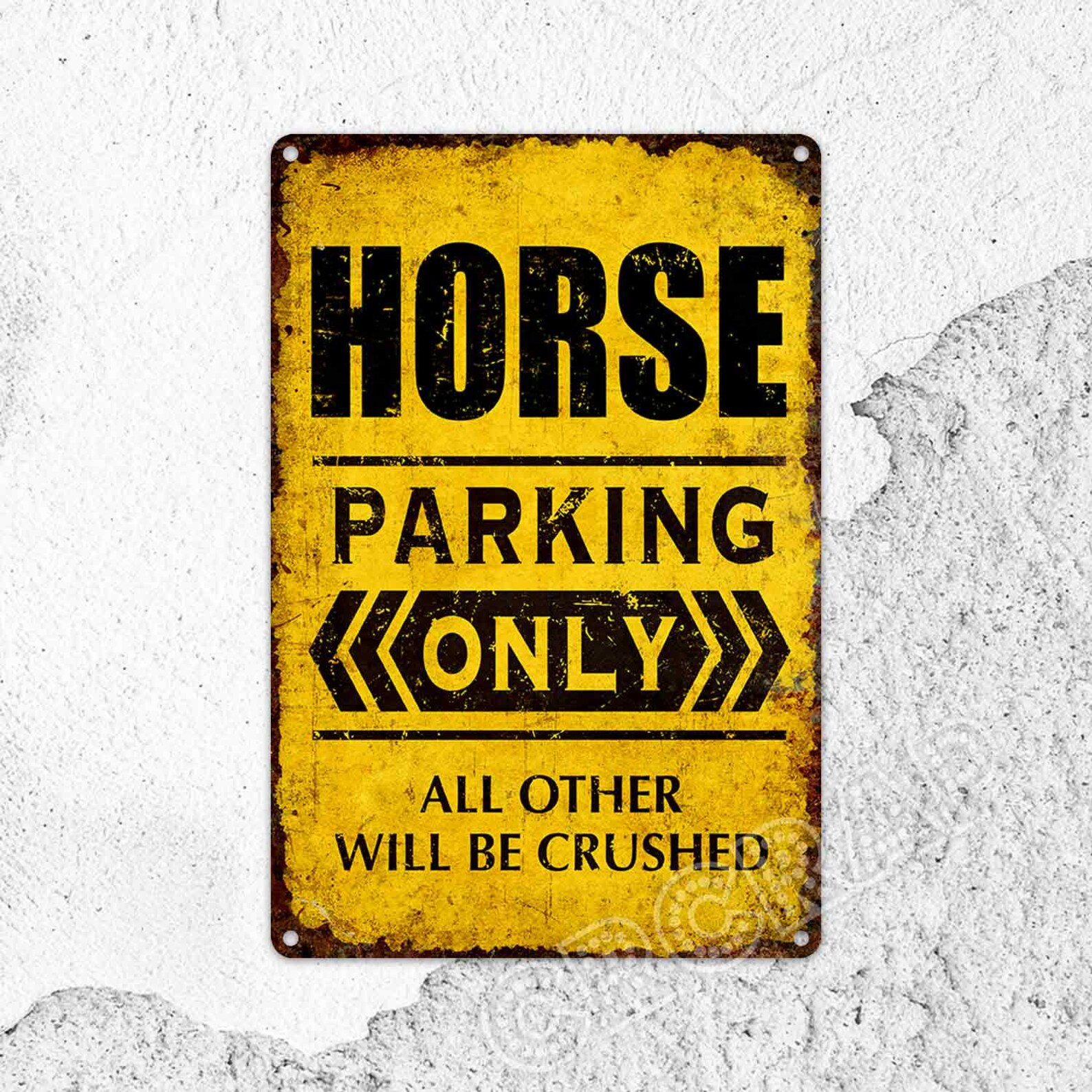 Horse Parking Sign Parking Only Warning Sign Garage Metal Etsy