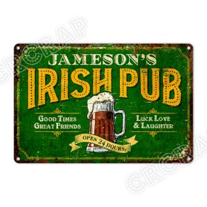 Irish Pub Sign,Bar Sign,Irish Beer,Metal Sign,Custom Sign,Rustic Wall Decor,Personalized Gifts