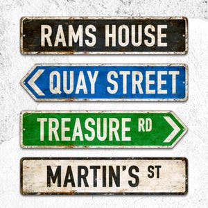 Plaque de rue personnalisée rustique,Panneau de signalisation personnalisé,Panneaux de signalisation directionnels,Flèche gauche,Flèche droite,Panneau en métal